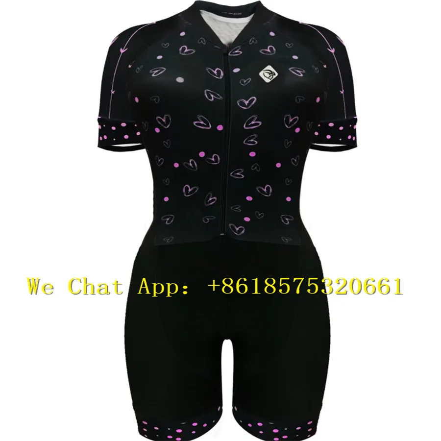 Pro Team триатлонный костюм женский Велоспорт Джерси короткий рукав Skinsuit комбинезон Велосипедное трико Ropa ciclismo набор розовый гель pad