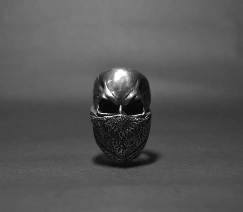 Onlysda Anillo Hombre Wholesale Stainless Steel Gothic Skull Mask Ring Biker Hiphop rock Jewelry Unique Halloween Gift for Men