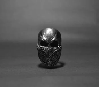 Onlysda Anillo Hombre Wholesale Stainless Steel Gothic Skull Mask Ring Biker Hiphop rock Jewelry Unique Halloween Gift for Men