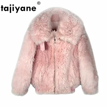 

Natural Pure Real Fur Coat Autumn Winter Jacket Women Clothes 2018 Korean Vintage Pink Wool Coat Slim Coats Abrigo Mujer ZT1309