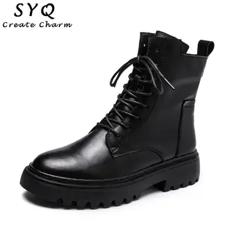 

Thick-soled Martin boots retro female New England trend ins cool short boots motorcycle boots single boots