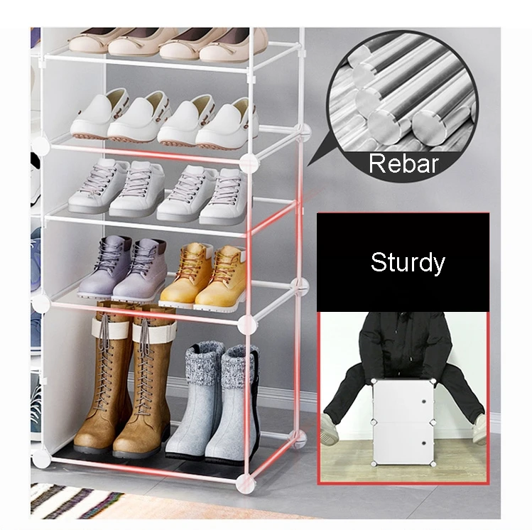 Large Shoe Rack Large Capacity Boot Storage 12 Cube Organizer Modular DIY  Plastic 6 Tier 24-96 Pairs of Shoe Tower Cabinet - AliExpress