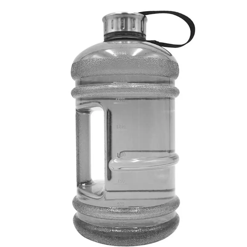2.2L большая емкость бутылка для воды PETG BPA бесплатно ручка чайник питьевая бутылка для спортзала Фитнес Спорт на открытом воздухе Туризм Бег - Цвет: Черный