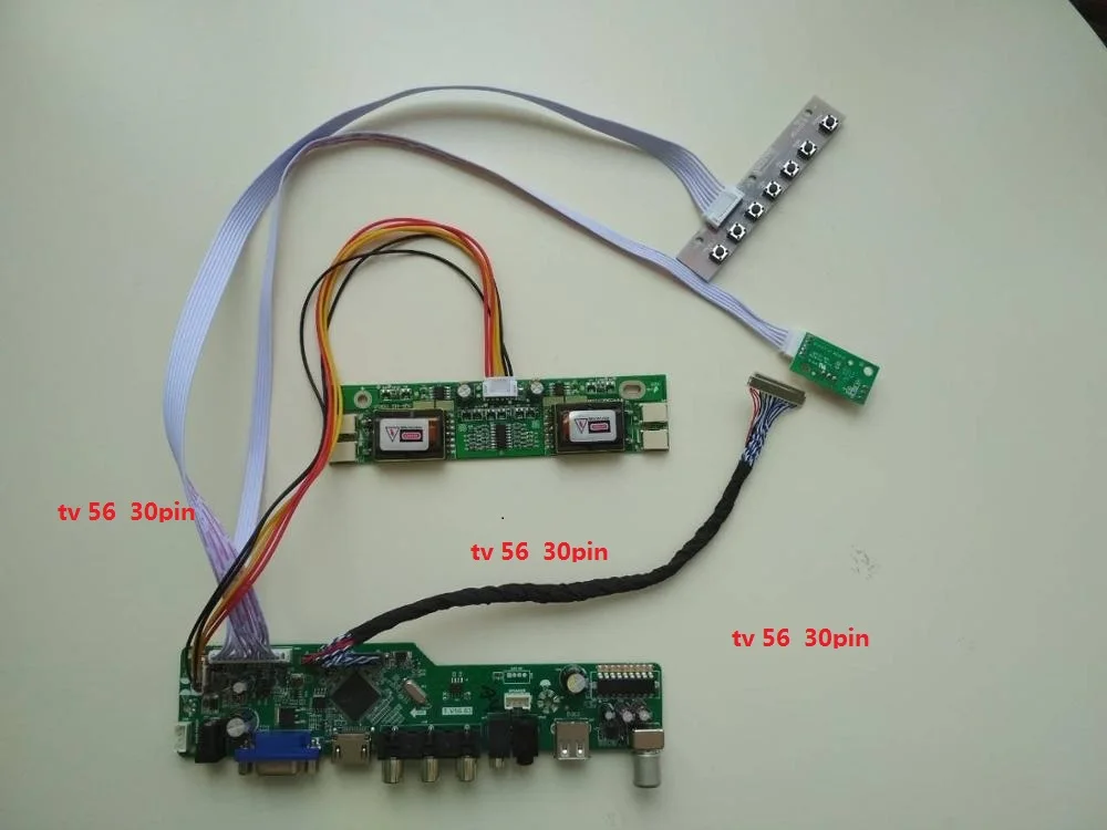 Для 19," LTM190E4 ТВ СВЕТОДИОДНЫЙ CCFL инвертор плата контроллера комплект HDMI AV rf 1280 × 1024 панель экран VGA 4 лампы