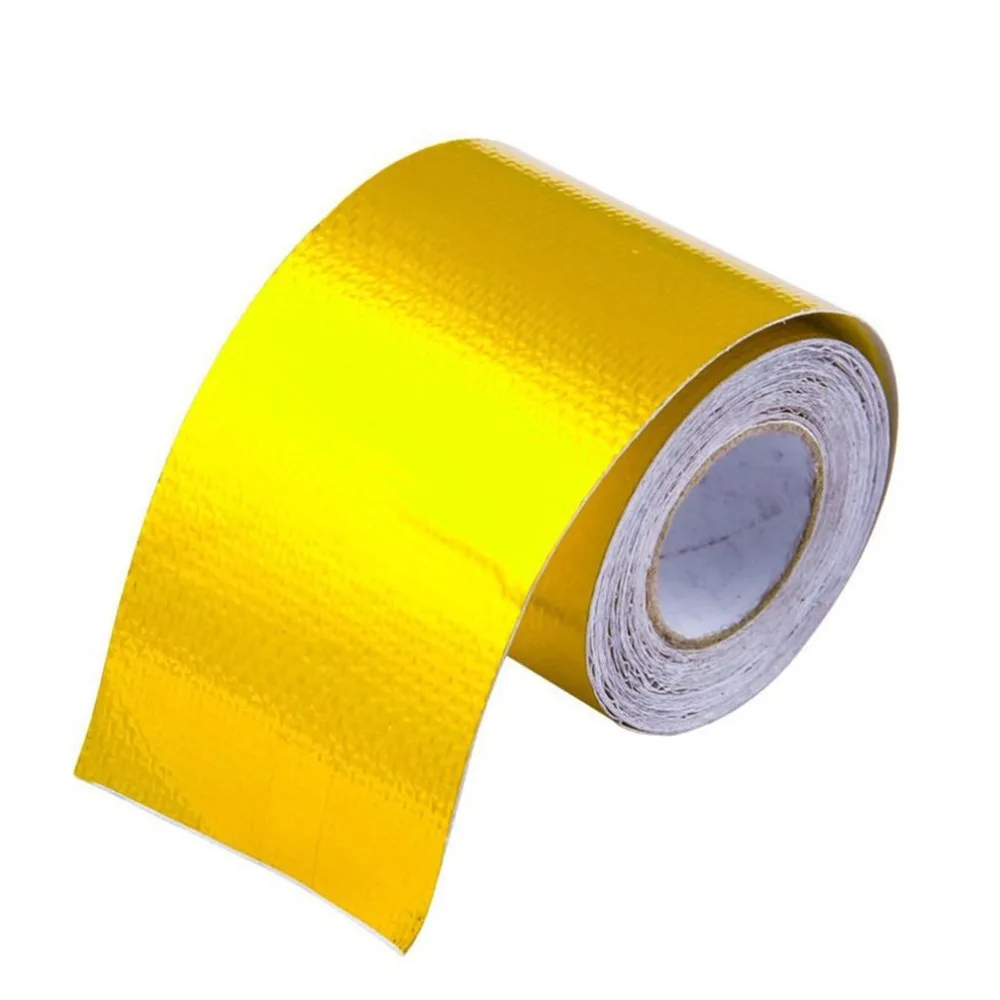 Золотая Алюминиевая фольга лента Высокая термостойкость алюминиевая фольга волоконная ткань для выхлопной трубы Диапазон вытяжки промышленности