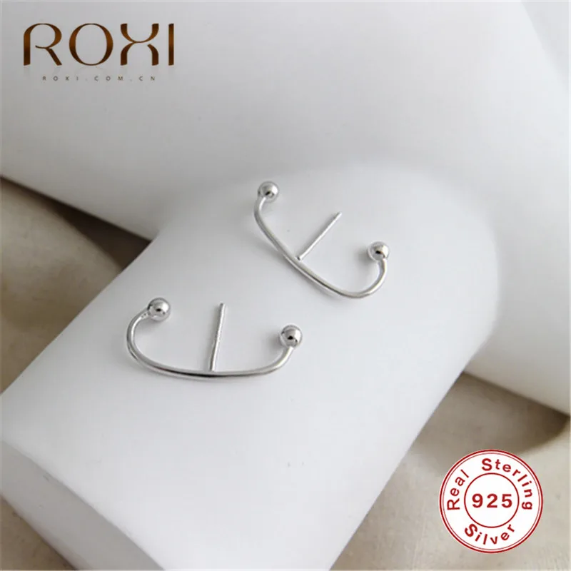 ROXI стильные серьги-гвоздики для женщин серьги из стерлингового серебра 925 пробы корейские серьги геометрической формы Brincos INS простые свадебные серьги