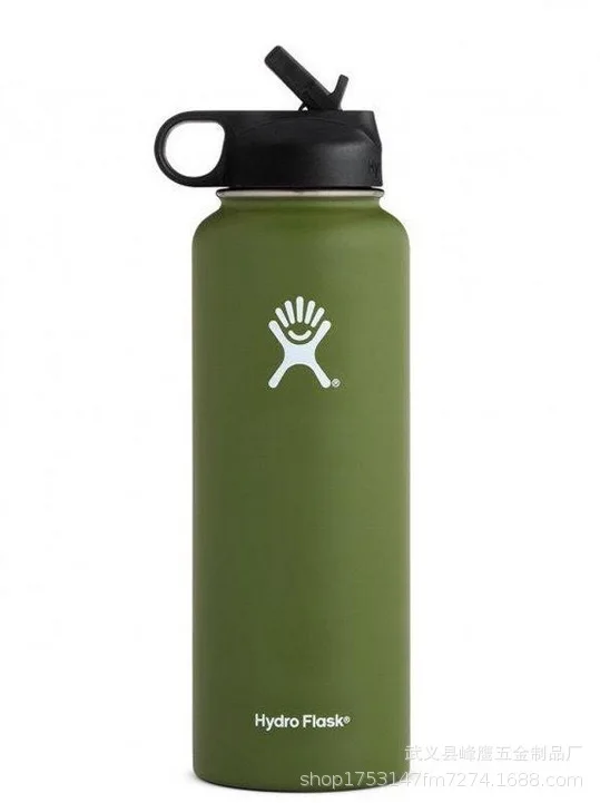 army green Бутылка для воды 32 унции 40 унций бутылка для воды hidroflask Garrafa Termos Termica Kubek термо Termo дропшиппинг - Цвет: army green