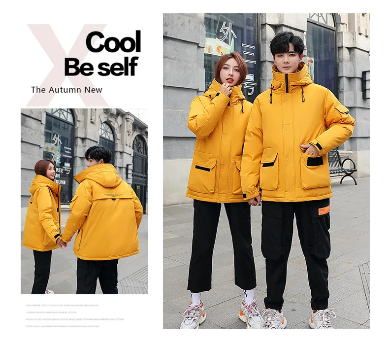 Korean-style Fashion Lovers down Jacket New Style White Duck down Thick Youth Men And Women down Jacket Short Coat Fashion