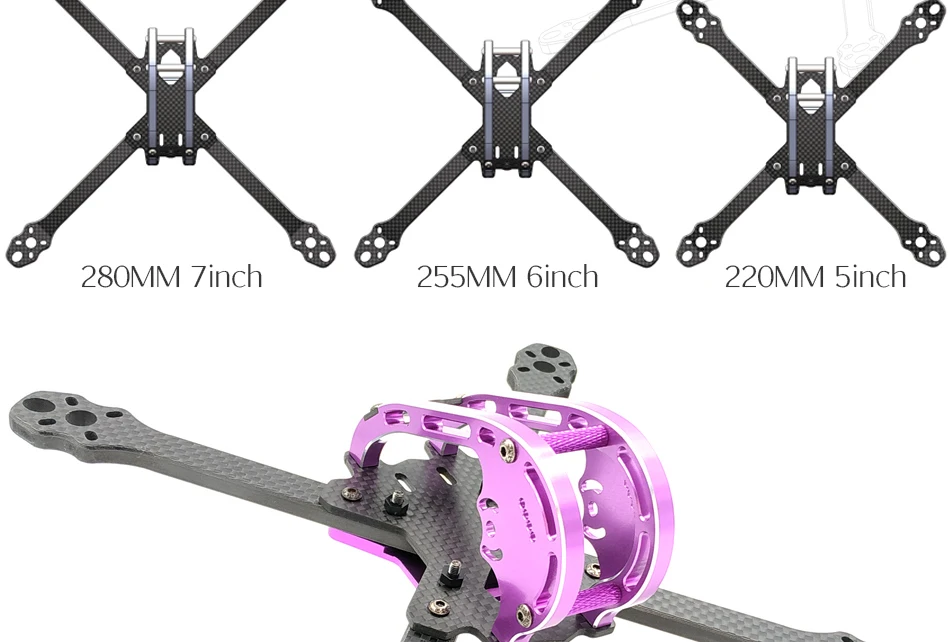 Alfarc Jaguar GS 5/6/7 дюймов 6 мм рука углеродное волокно FPV Фристайл стрейч X набор рам для квадрокоптера дрона с дистанционным управлением