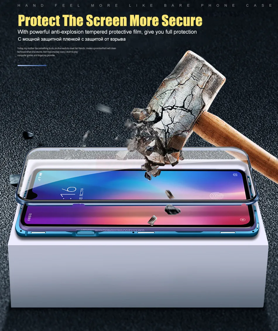 Чехол с двойным стеклом для Xiaomi 8 9 SE 9T CC9 Pro CC9E Note 10 Max3 Mix 2s 3 360 магнитный чехол для Redmi 7 8 Note 8T K20 K30 Pro