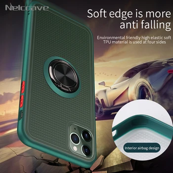 

10Pcs Shockproof Magnetic Ring Holder Phone Case For iphone 11 Pro XS Max XR X 8 7 6 6S Plus Hard Cases Contrast Mesh Ring Cover
