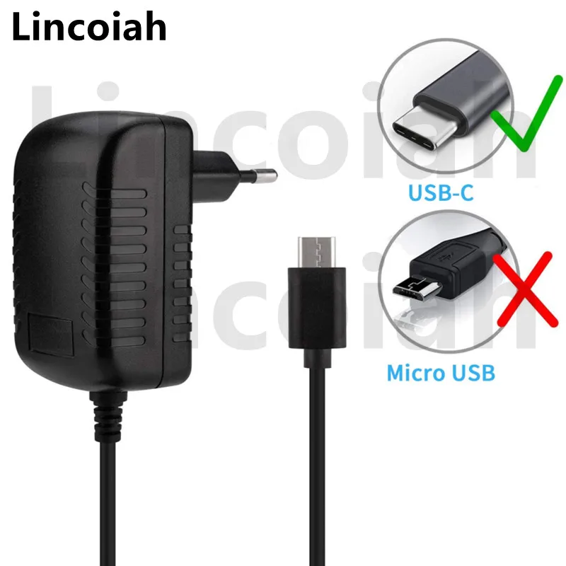 Universal Type-C USB Power Adapter Charger with Switch Button, AC 100-240V to DC 5V 3A Output