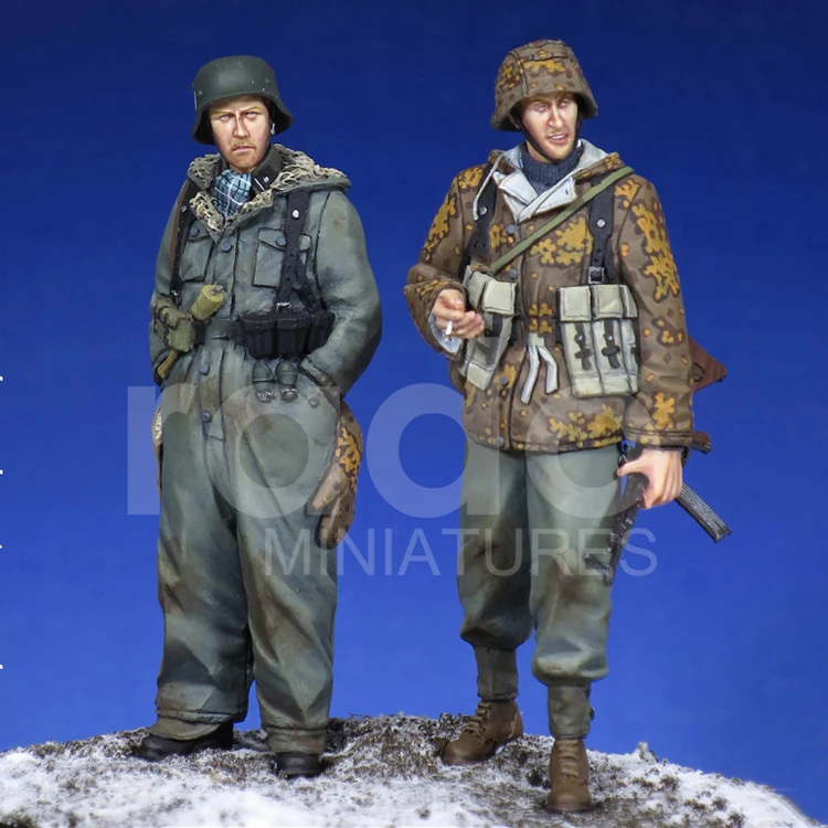 Масштаб 1/35 Неокрашенная полимерная фигурка солдат на Гранаде квадрат 2 фигурки