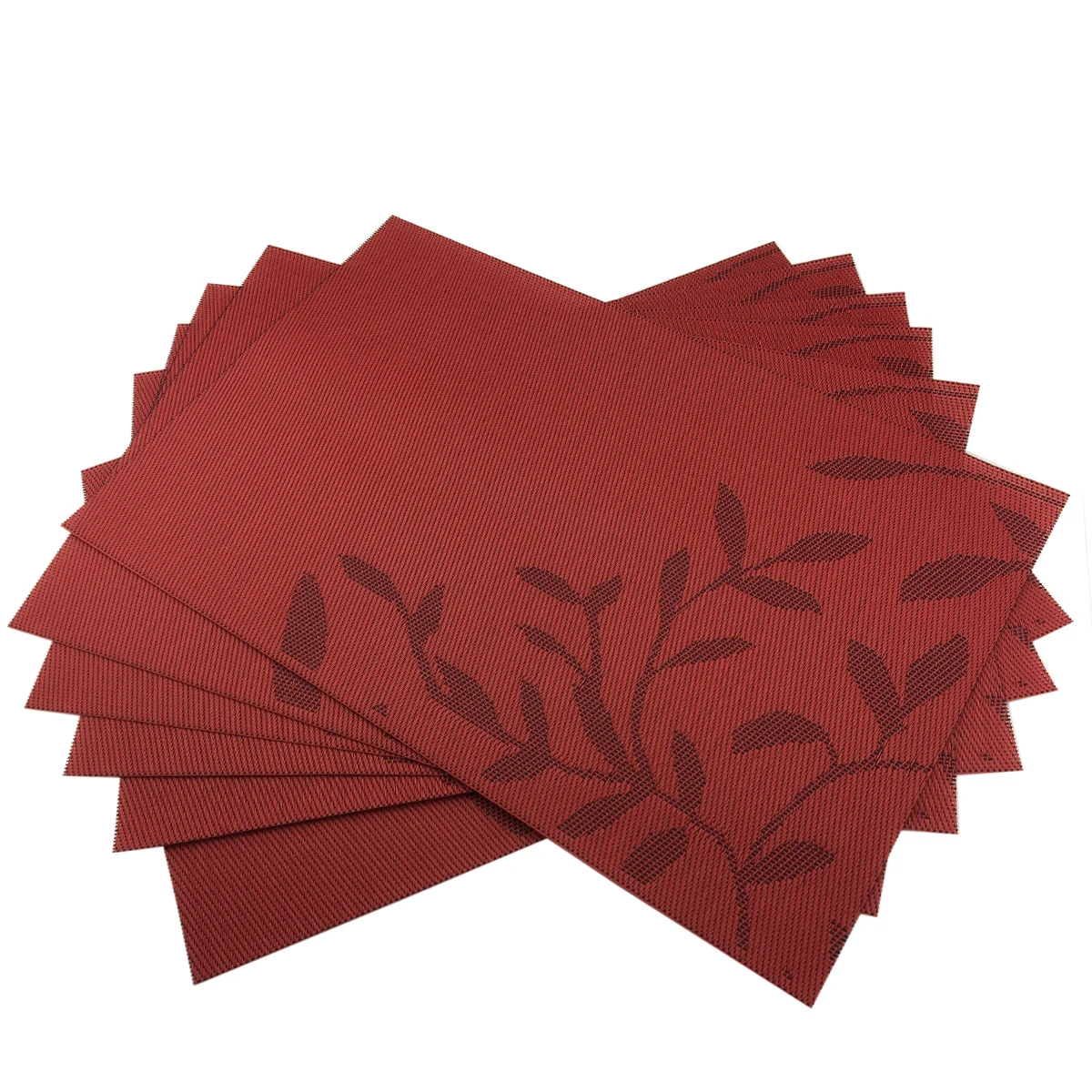 2Pcs Red Черные листья модные столовые приборы кухонные аксессуары Нескользящая пластина коврик чаша коврик чашка термостойкая чашка для кофе коврик - Цвет: 2Pcs Red