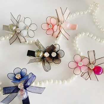 

Women Wedding Bridal Crystal Rhinestone Hair Clip Girl Hairpin Women Barrette Head Ornaments Flower Hairpin