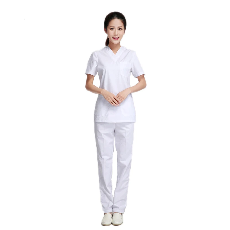 Новая больница белый тонкий медицинская одежда хирургический костюм медицинская униформа женщин лаборатории одежда стоматолог
