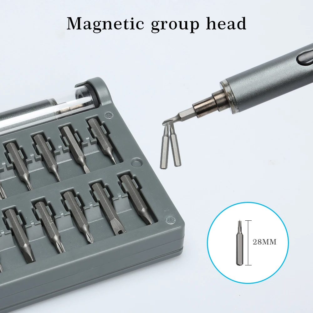 59 in 1 Repair Tool Kits Light Mini Electric Screwdriver Cordless Magnetic Screwdriver with USB Cable