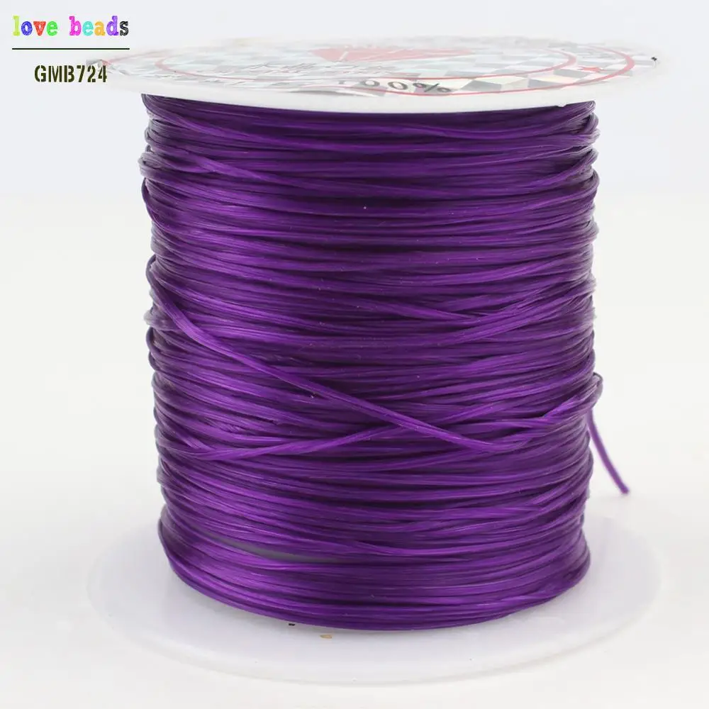Purple 1 рулон многоцветные 0,8 мм сильный эластичный Бисероплетение провода шнур нить для поделки из бисера браслет ожерелье 10 м - Цвет: Purple