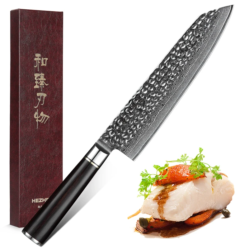 HEZHEN 8 5 ''нож для нарезки из дамасской стали шеф повар нож острый сантоку мяса рыбы овощей режущие
