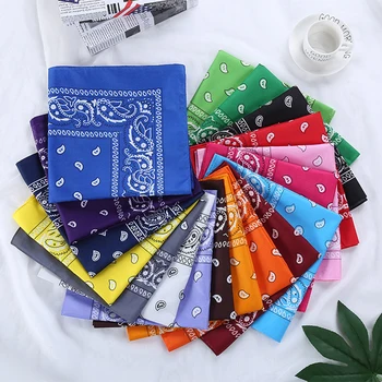 

Hip Hop 100% Cotton Bandana 55cm*55cm Square Scarf Bandana Men Black Bandanas Red Paisley Bandana Women Outdoor Neck Face Scarf