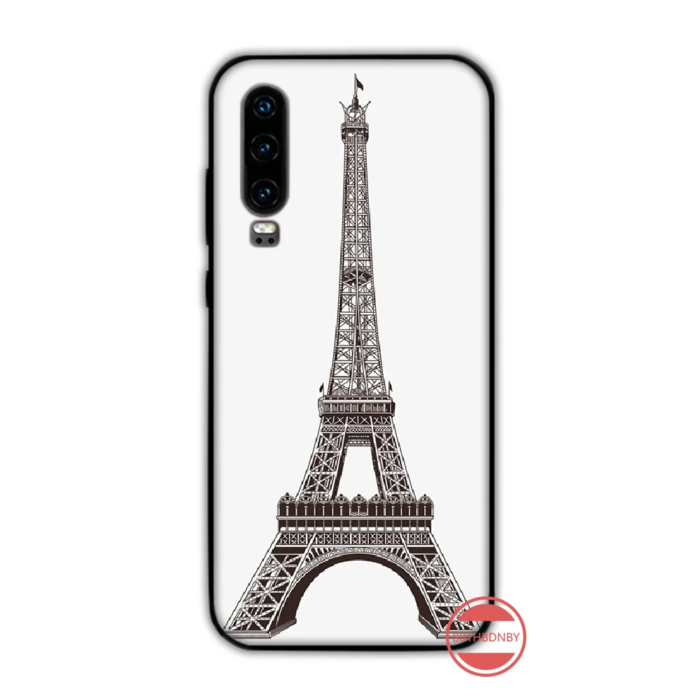 Eiffel Tower building  Paris Soft Shell Phone Case Capa Funda For Huawei P9 P10 P20 P30 Lite 2016 2017 2019 plus pro P smart huawei silicone case