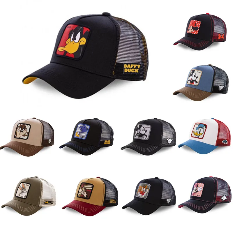 High Quality Disney Animal Mickey Anime Snapback Cotton Baseball Cap Men Women Hip Hop Dad Mesh Trucker Hat Dropshipping