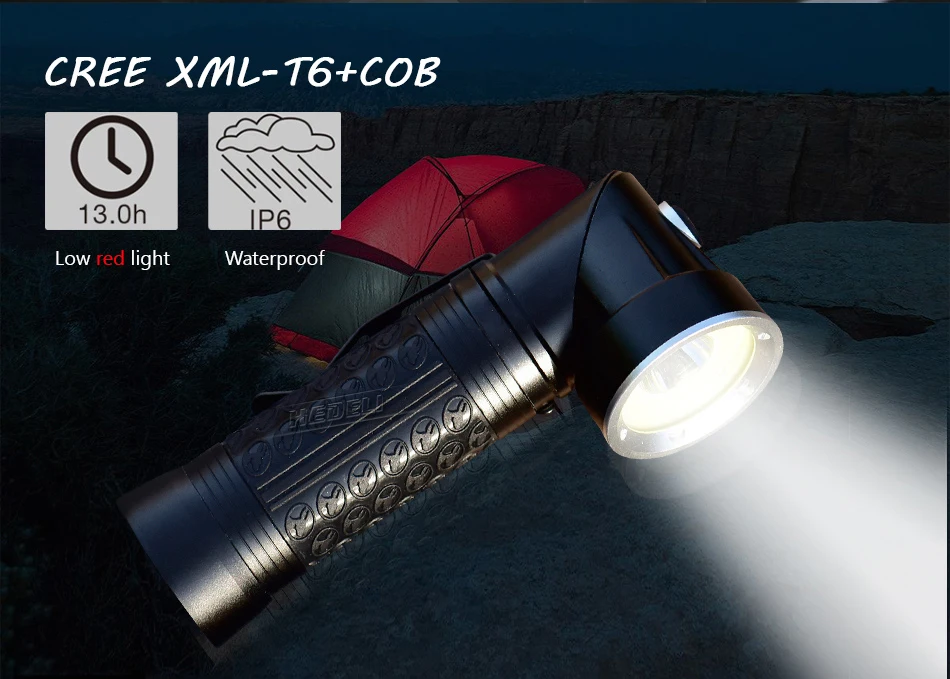 Linternas led recargable de alta potencia xml t6 Многофункциональный COB рабочий светильник инспекционный светильник 90 градусов складной светильник-вспышка