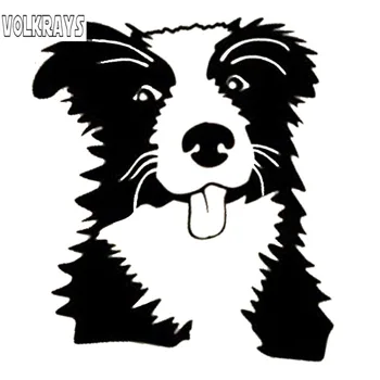 

Volkrays Creative Car Sticker Border Collie Pet Dog Accessories Reflective Waterproof Vinyl Decal Black/Silver,15cm*13cm