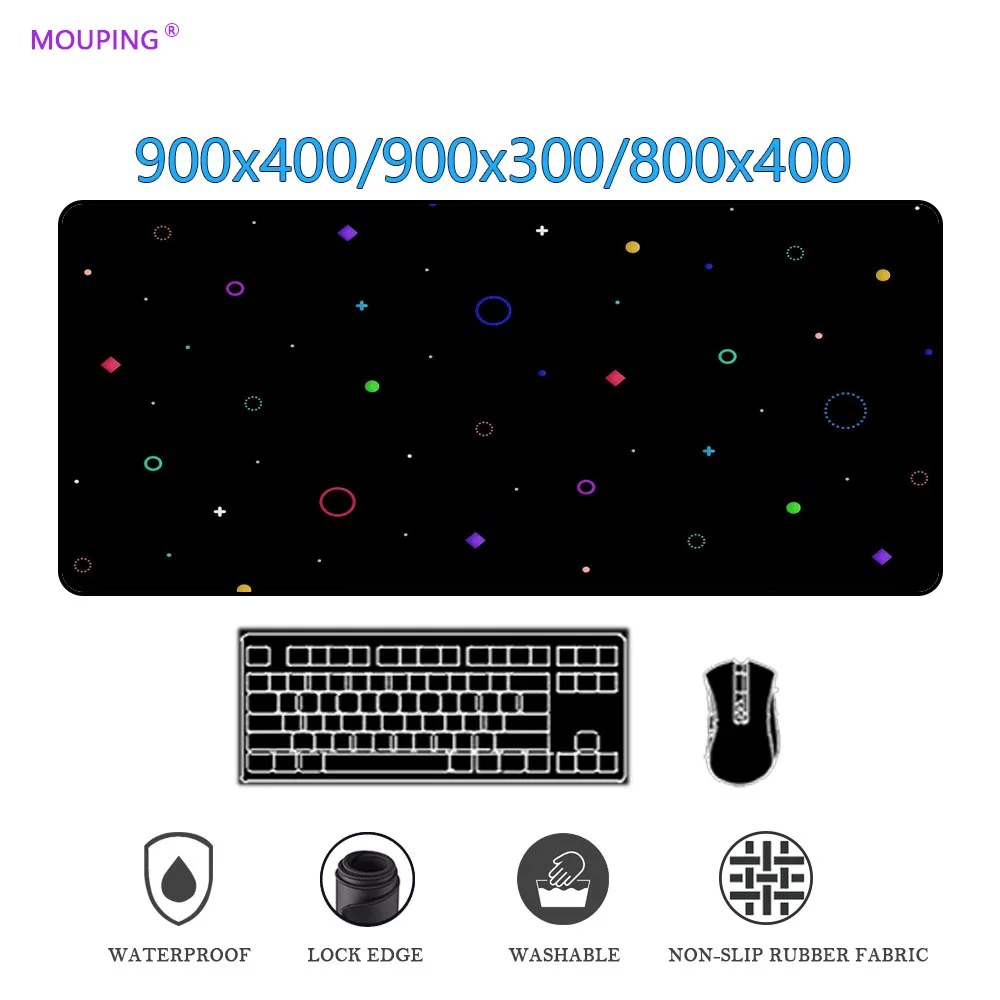 

Black Desk Mat Art Table Large mouse pad Minimalist Mousepad Company Mouse Mat Gaming Computer Table Desk Pad on The Table Games