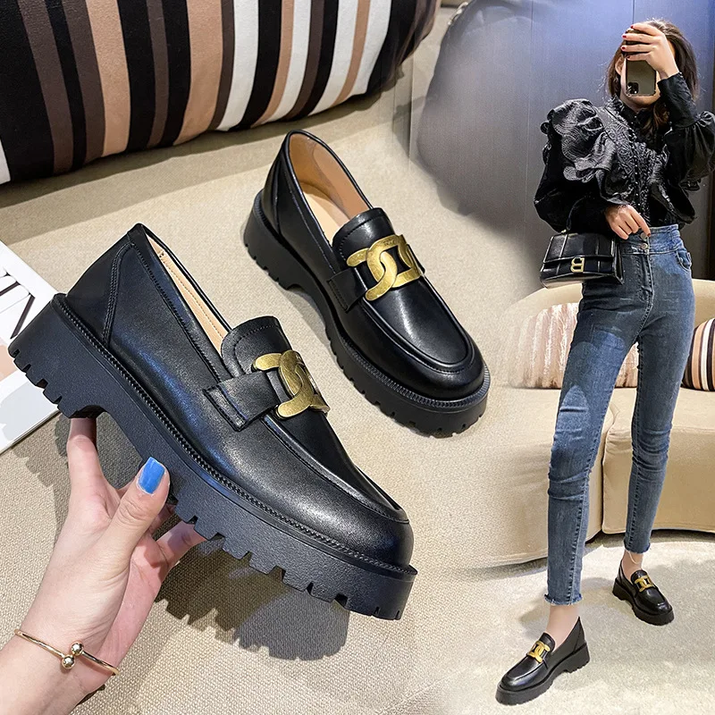 Black Platform Shoes Women's Loafers 2022 Spring Pumps Women's Spring Footwear Designer Heels Woman Sneakers Party Shoes Ladies