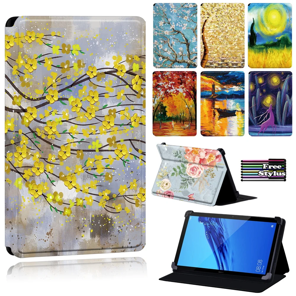 Painting Tablet Case for Huawei MediaPad T1 8.0/MediaPadT3 8.0/MediaPad(T1 /T3) 7.0/MediaPad (T1/T5)10/T3 10 9.6/T2 10 PRO + Pen