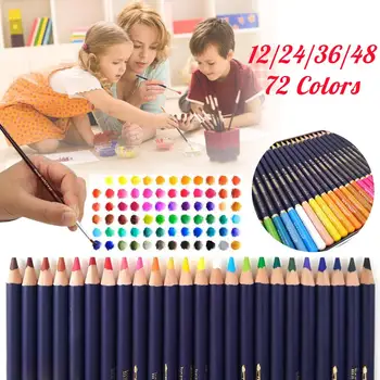 

12 - 72 Colours Wood Colored Pencils Professional Water Soluble Colored Pencils for kids School Painting Drawing Art Supplies