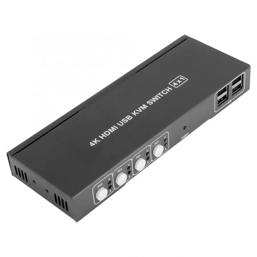 4 порта HDMI KVM 2X1 переключатель 4K 30 Гц видеоразветвитель конвертер адаптер 100-240 в ЕС штекер HDMI конвертер адаптер