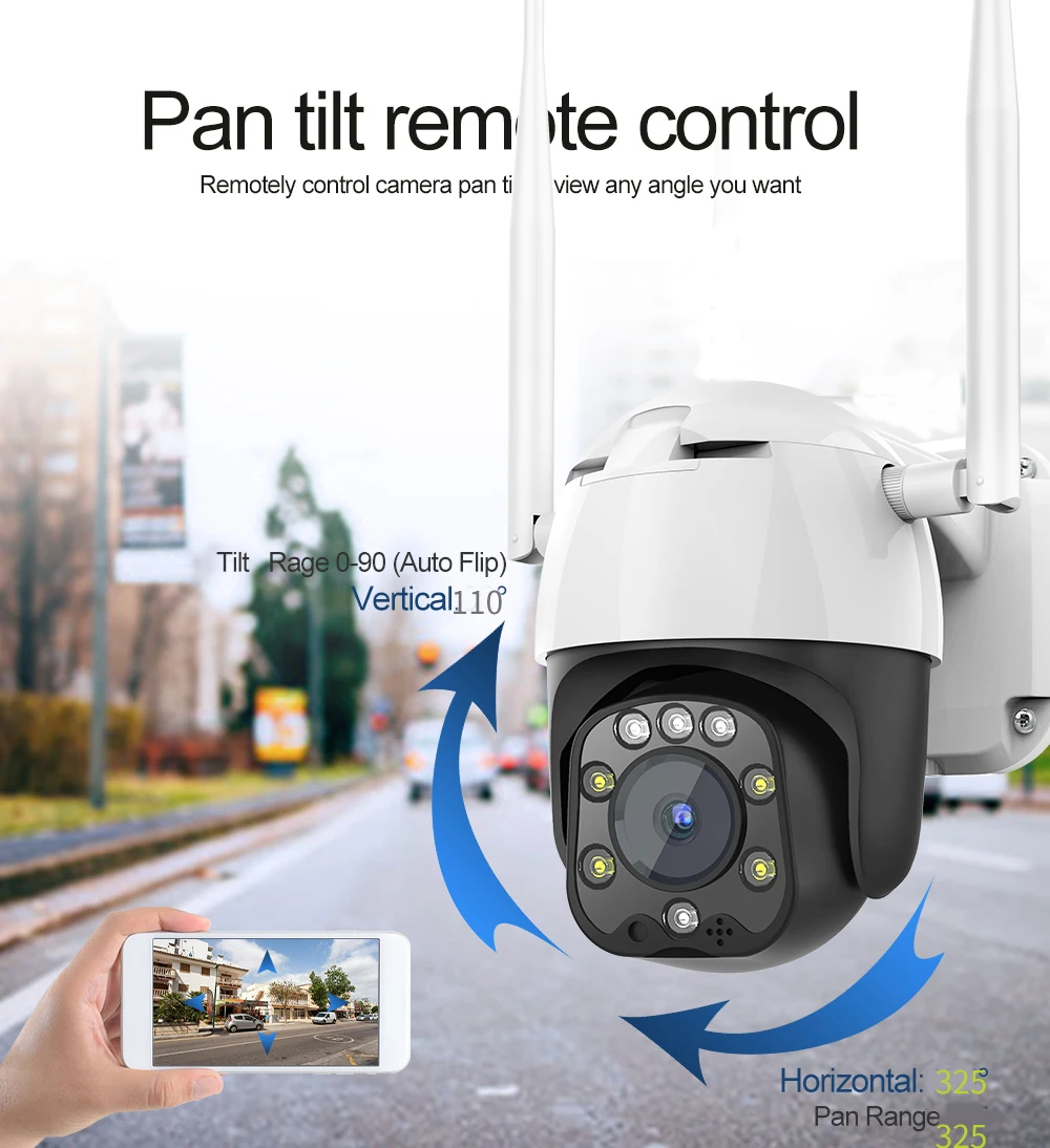 

1080P PTZ IP Camera Wifi Outdoor Speed Dome Wireless Wifi Security Camera Pan Tilt two way audio Network CCTV Surveillance