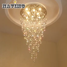 Современная светодиодная хрустальная люстра, светильник для гостиной, спальни, отеля, коридор в помещении, украшение лестницы, лампа