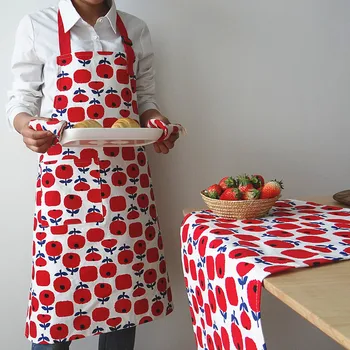 

Pure Cotton Printed Apron Heat Resistant Insulation Gloves Insulated Pad Coasters Pot Cap