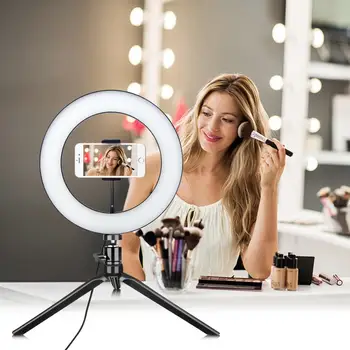 

Professional USB LED Ring Makeup Selfie Lamp With Tripod Dressing Table Mirror Vanity Fill Light For Photo Video Live YouTube