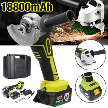 

18V 1300W Brushless Electric Angle Grinder 100mm Grinding Machine Charging Woodworking Metal Cutting Power Tool with Battery
