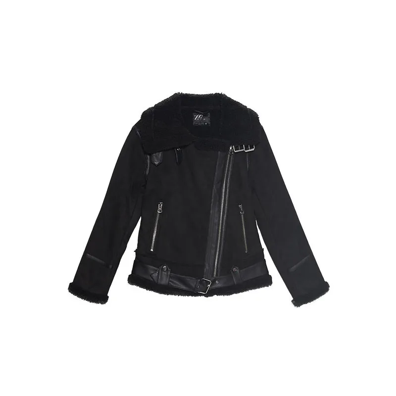 Зимняя кожаная куртка с замком-молнией, замшевое тяжелое пальто с воротником «Питер Пэн», мотобайк, панк-рок, плотные ВИНТАЖНЫЕ пальто