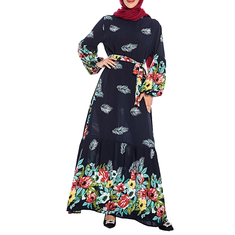 as picture dress Кафтан абайя Дубай турецкое мусульманское платье ислам ic одежда Абая для женщин платья Хиджаб ислам джилбаб кафтан Elbise Robe Femme - Цвет: as picture dress