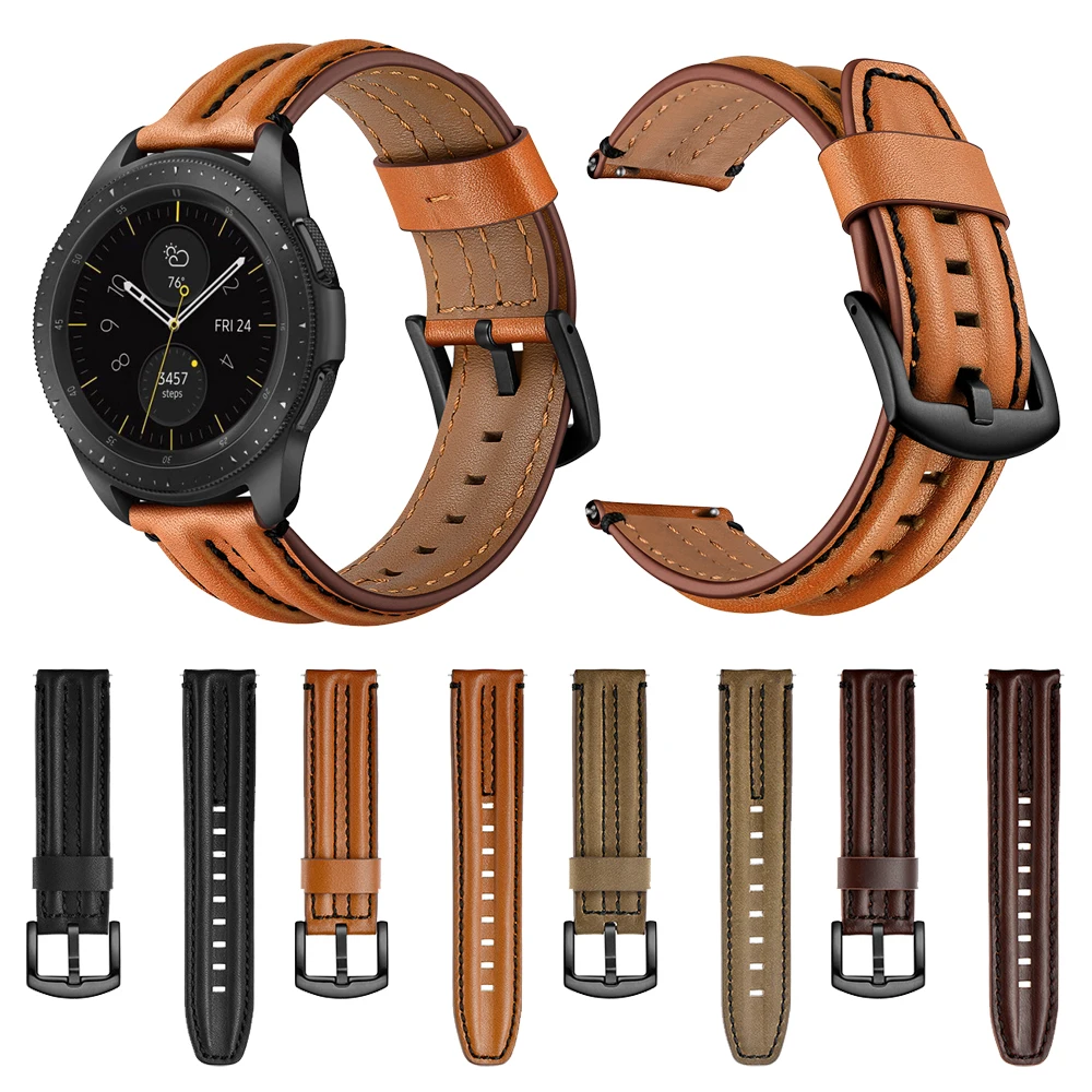 

Genuine Leather Strap For Samsung Galaxy watch 46mm Band Watchband for Samsung Gear S3 Classic/Frontier bracelet 22mm
