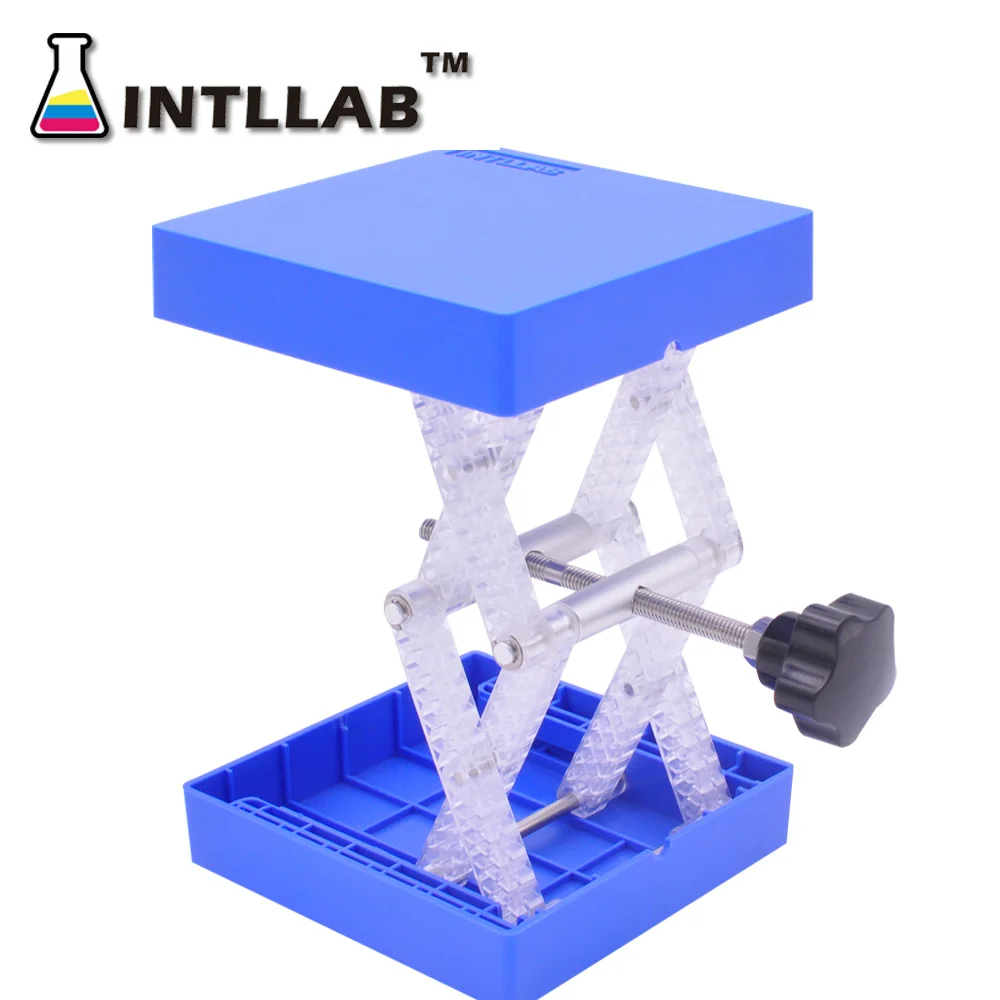 Лабораторный подъемный ножничный домкрат подъемный стол Lab 100x100 мм(4 ''x 4'') из пластика и нержавеющей стали