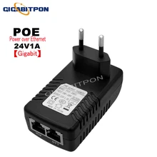 

Gigabit POE injector UK EU USA AU adapter 24V 1A 12V 15V 24V 48V Ethernet IP camera phone PoE wall-mounted power supply