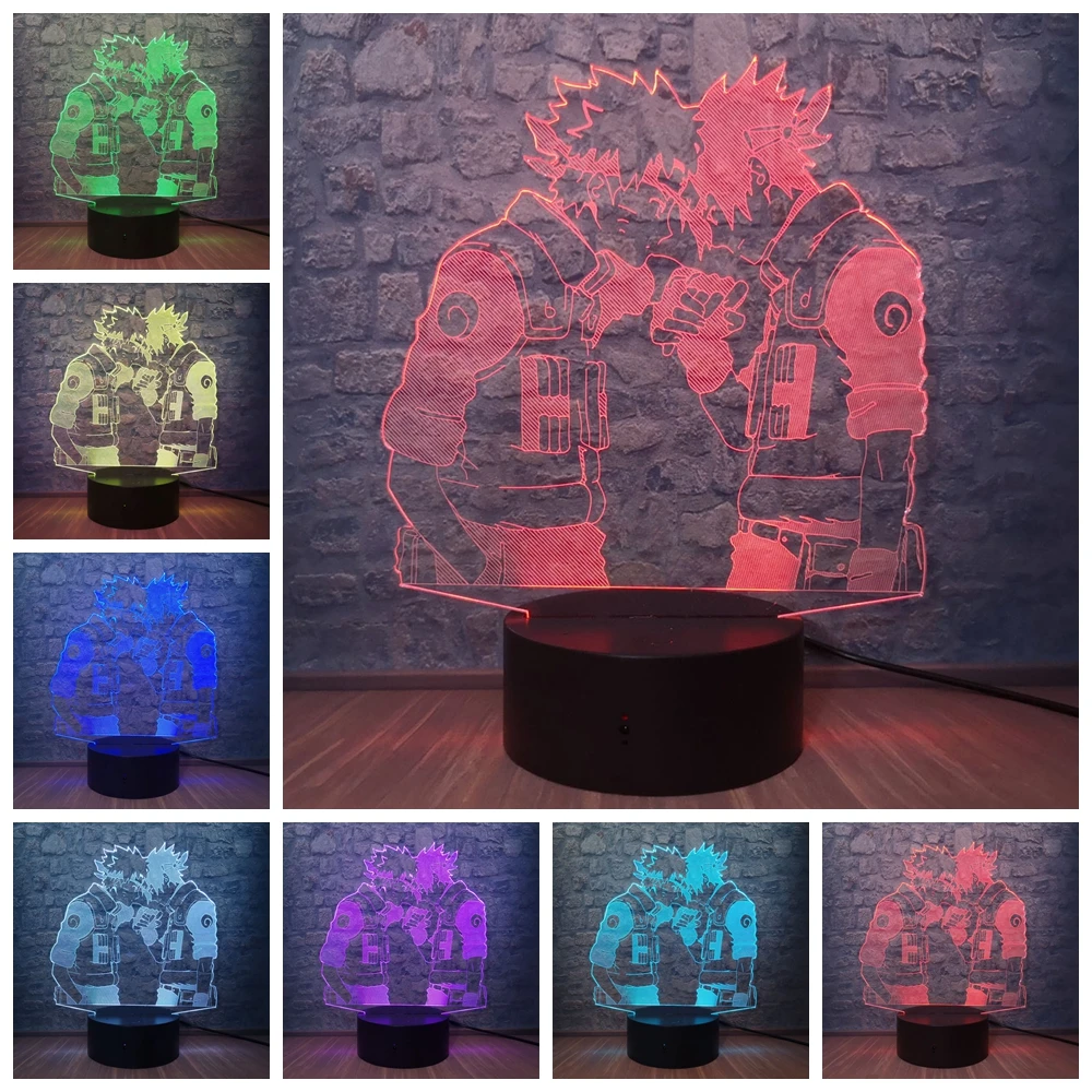 Generic Naruto Night Light 7 Color Change Led Touch Table Lamp Team