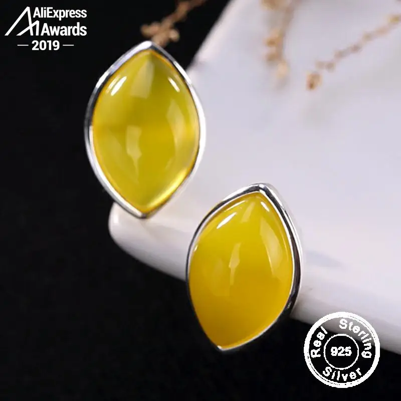 Серьги из серебра 925 пробы с изысканными полудрагоценными