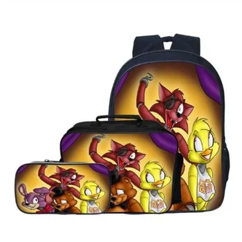 

2020 Sale 3pcs/set Cartoon Five Night At Kids Baby School Bags Children Backpacks Boys Schoolbag for Girls Bookbag
