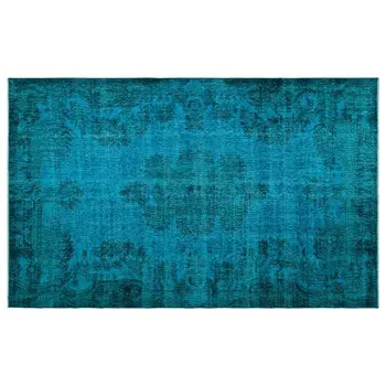 

Handmade Turquoise Vintage Overdyed Turkish Area Rug 173x284 Cm-5'8''X9'4''
