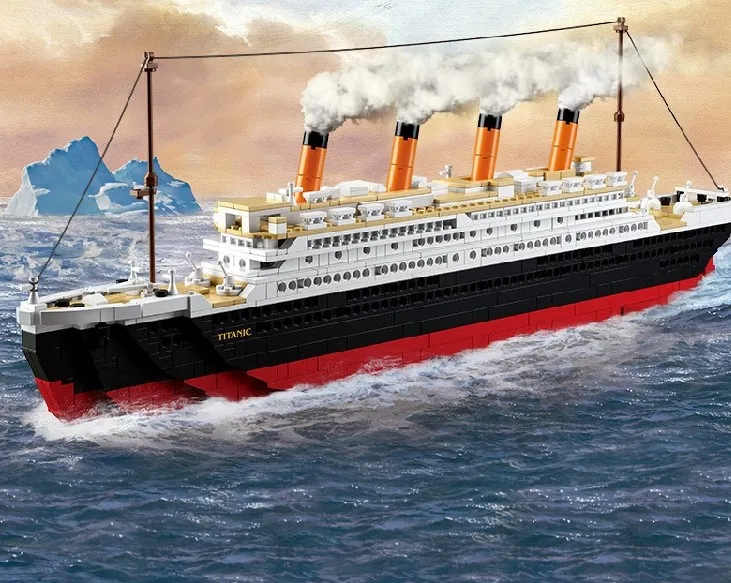 Модели строительные наборы городской Титаник Rms корабль 3d блоки обучающая модель
