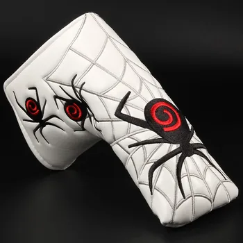

1pc New Spider with Silver Web Golf Putter Cover Headcover for Blade Golf Putter White Black Head Cover