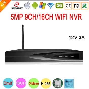

12V 3A Hi3536D XMeye Audio H.265+ 5mp 16CH 16 Channel 9CH 9 Channel Human Face Detection Onvif IP CCTV WIFI NVR Video Recorder